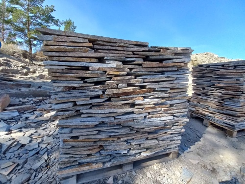 Плитняк златолит серебристый для фасада купить в Обнинску