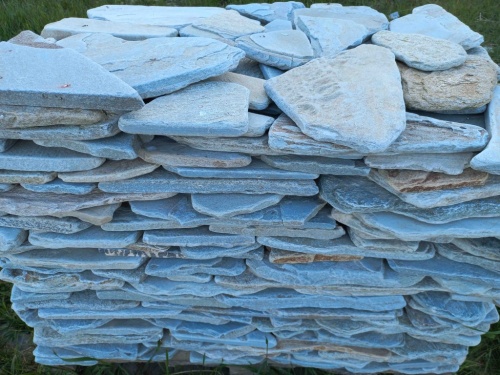 Плитняк златолит зелёный галтованный для цоколя купить в Обнинску