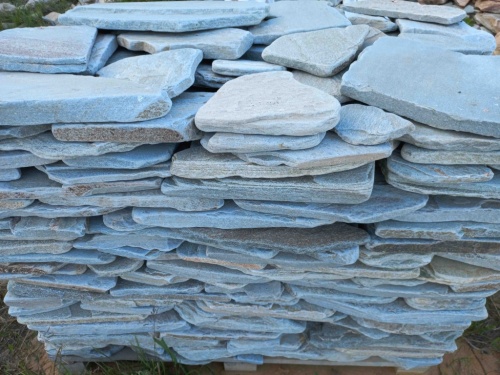 Плитняк златолит зелёный галтованный для цоколя купить в Обнинску